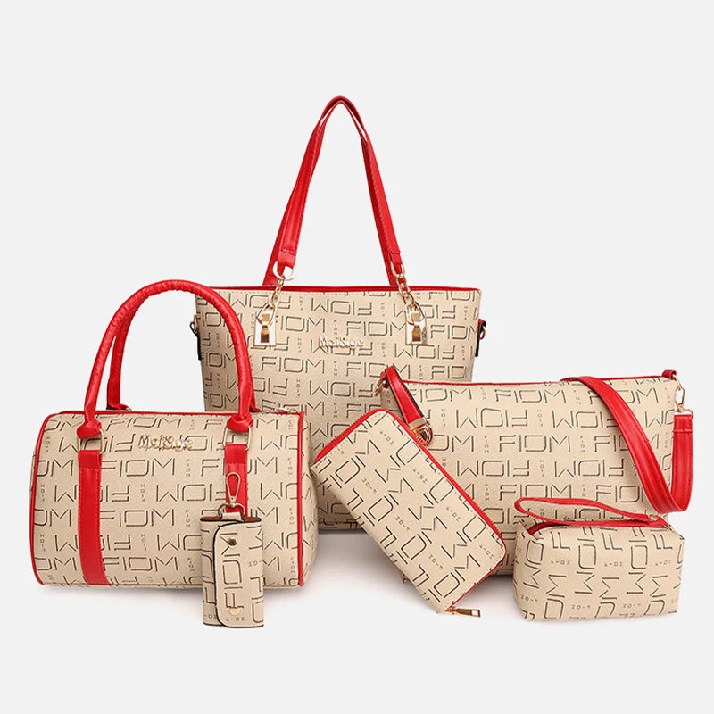 Pahajim 6-Piece Womens Handbag Set Purse Satchel Bags