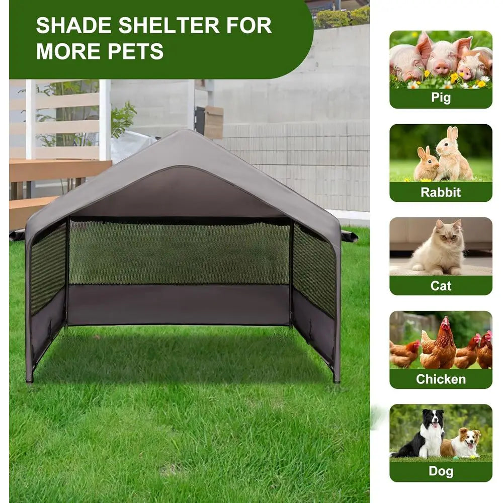 Dog Shelter Tent Outdoor With Three Sided Mesh Windows