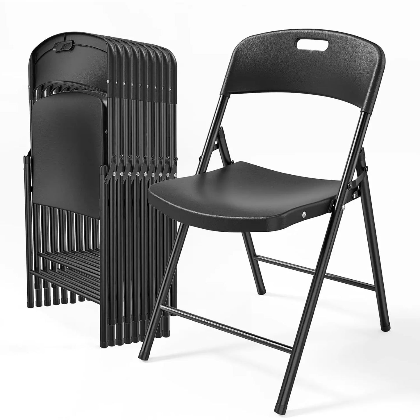 10-Pack White Plastic Folding Chairs, Portable Seat with Sturdy Steel Frame for Indoor & Outdoor Use, Perfect for, Customized