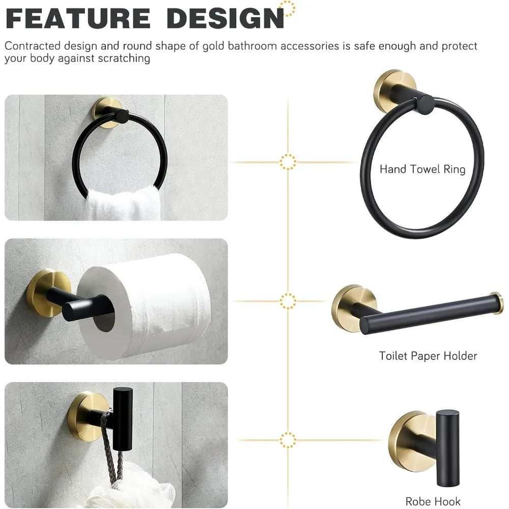Stainless Steel Wall Mounted 3-Piece Towel Bar Set