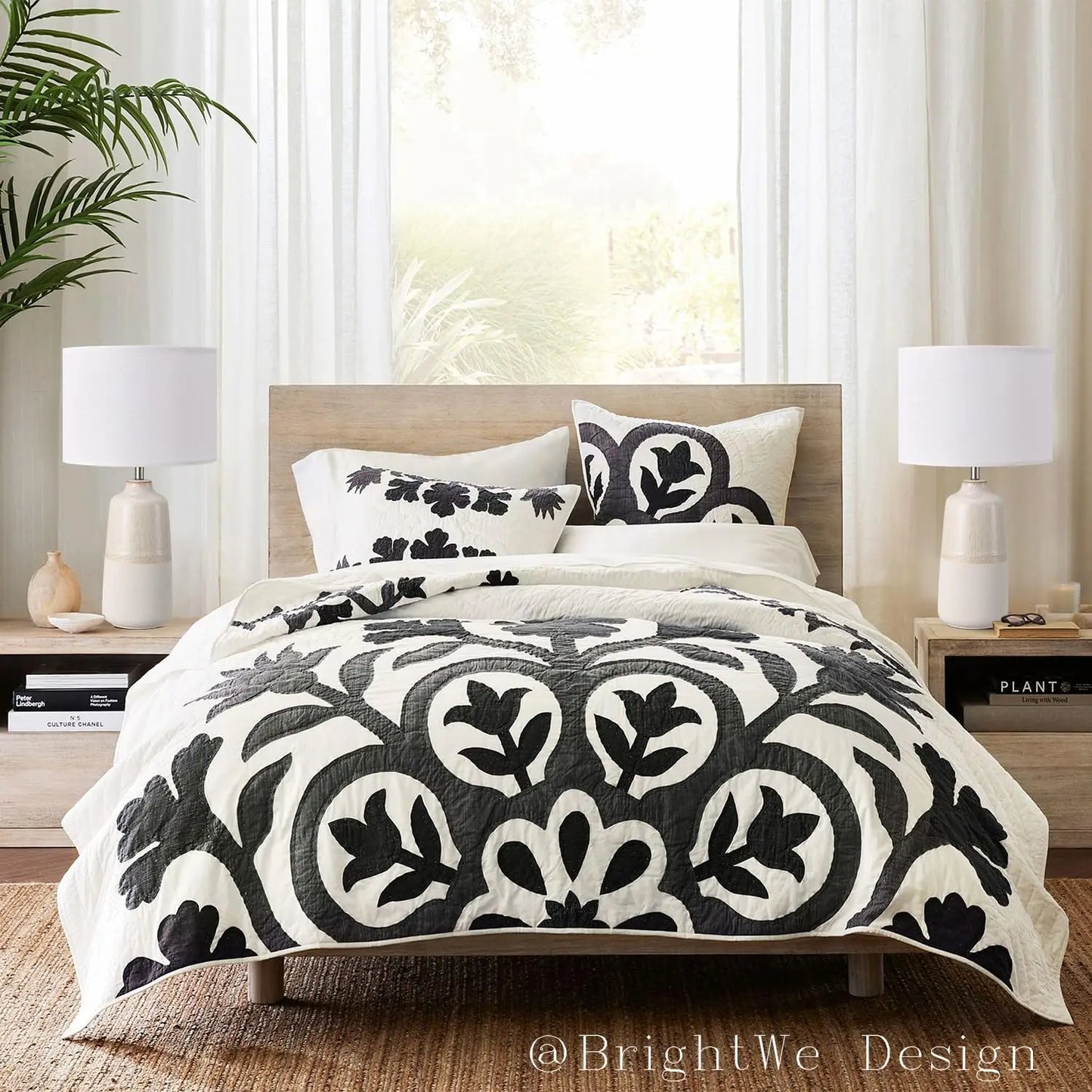 Ceramic Table Lamps Set for Bedroom and Living Room