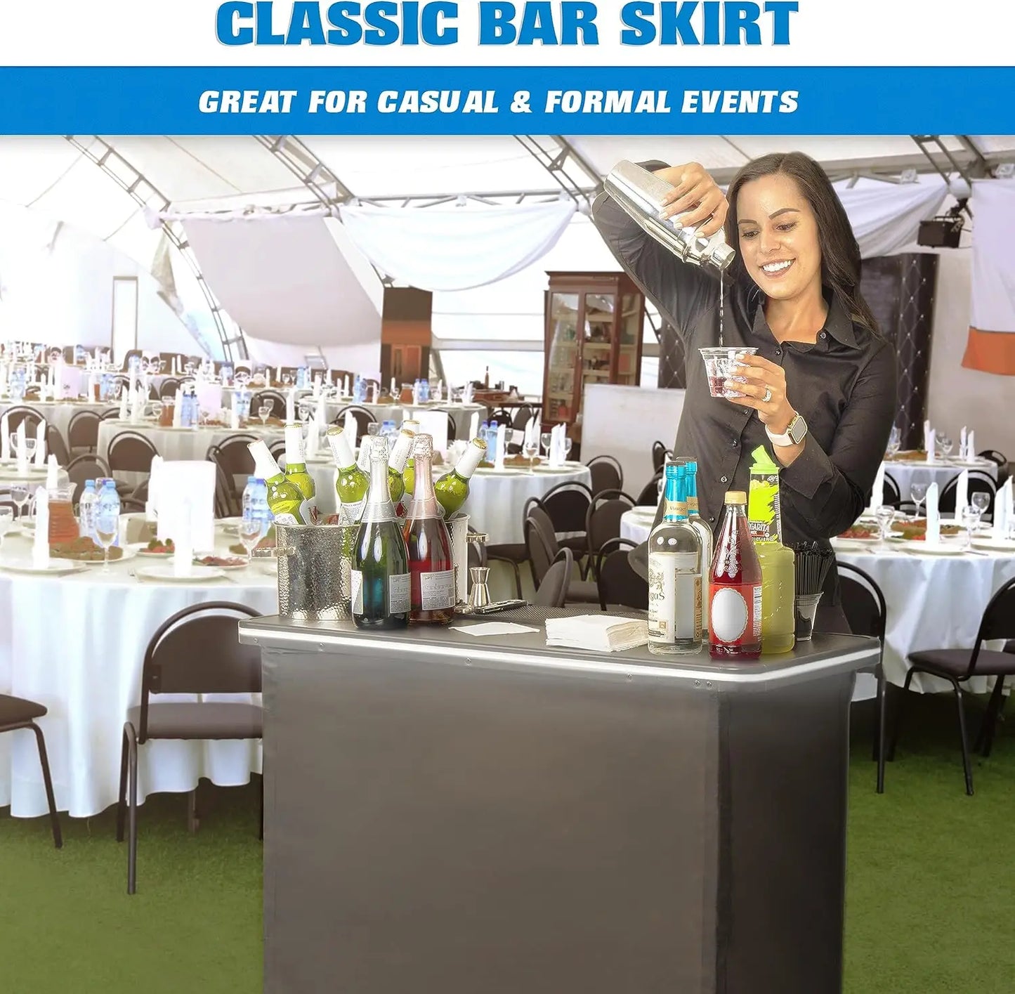 Portable Bar Table for Events and Mobile Bartending Station
