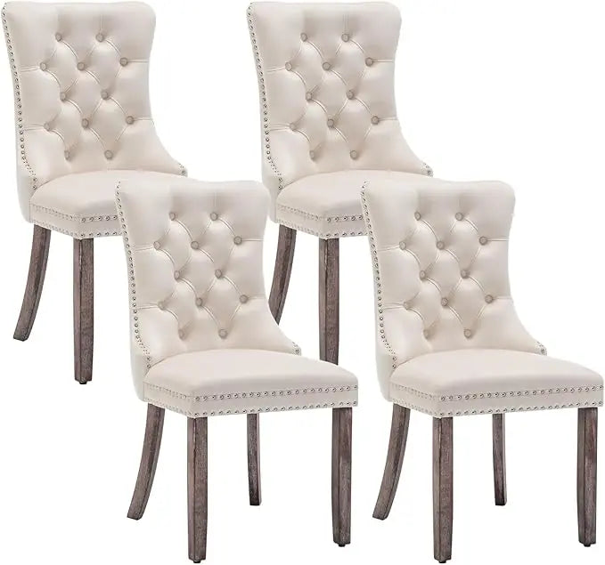 Velvet Dining Chairs Ensemble Of Six With Nailhead Trim