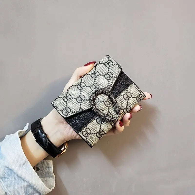 NONECN Women's Short Wallet Three-Fold Card Holder