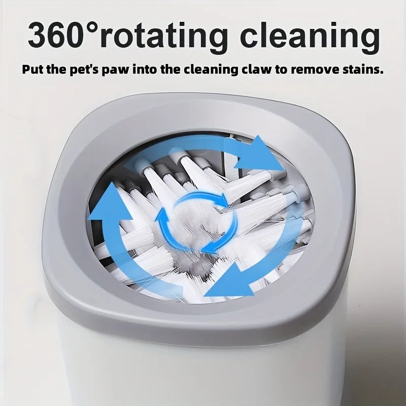 Portable Paw Cleaner Cup With Soft Silicone Brush For Pets