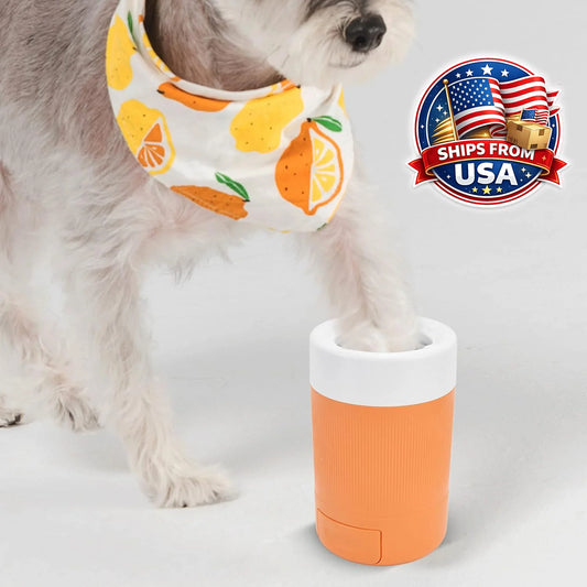 Portable Paw Cleaner Cup With Soft Silicone Brush For Pets