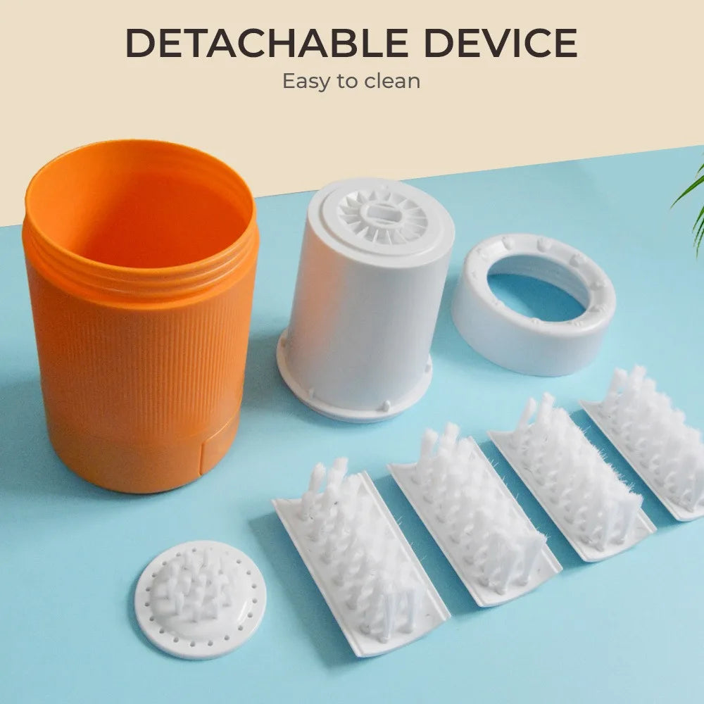 Portable Paw Cleaner Cup With Soft Silicone Brush For Pets
