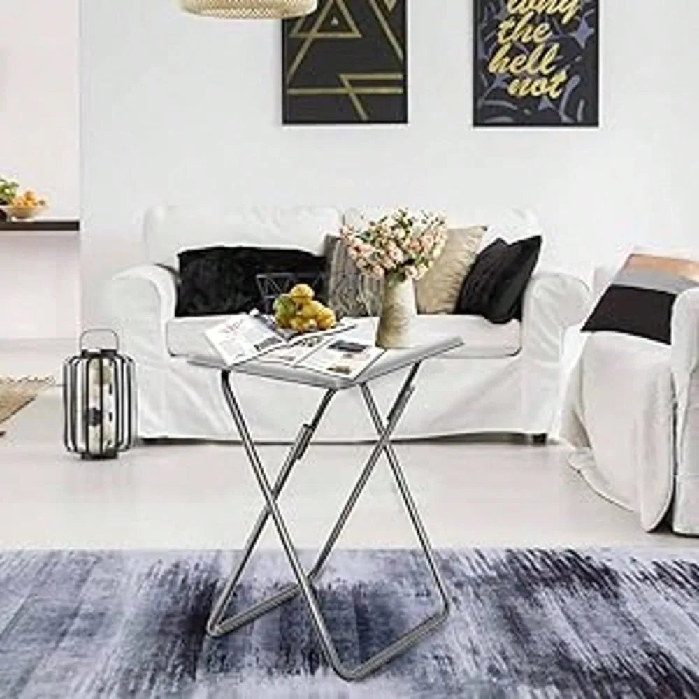 Portable Folding TV Tray Table With Sturdy MDF For Meals