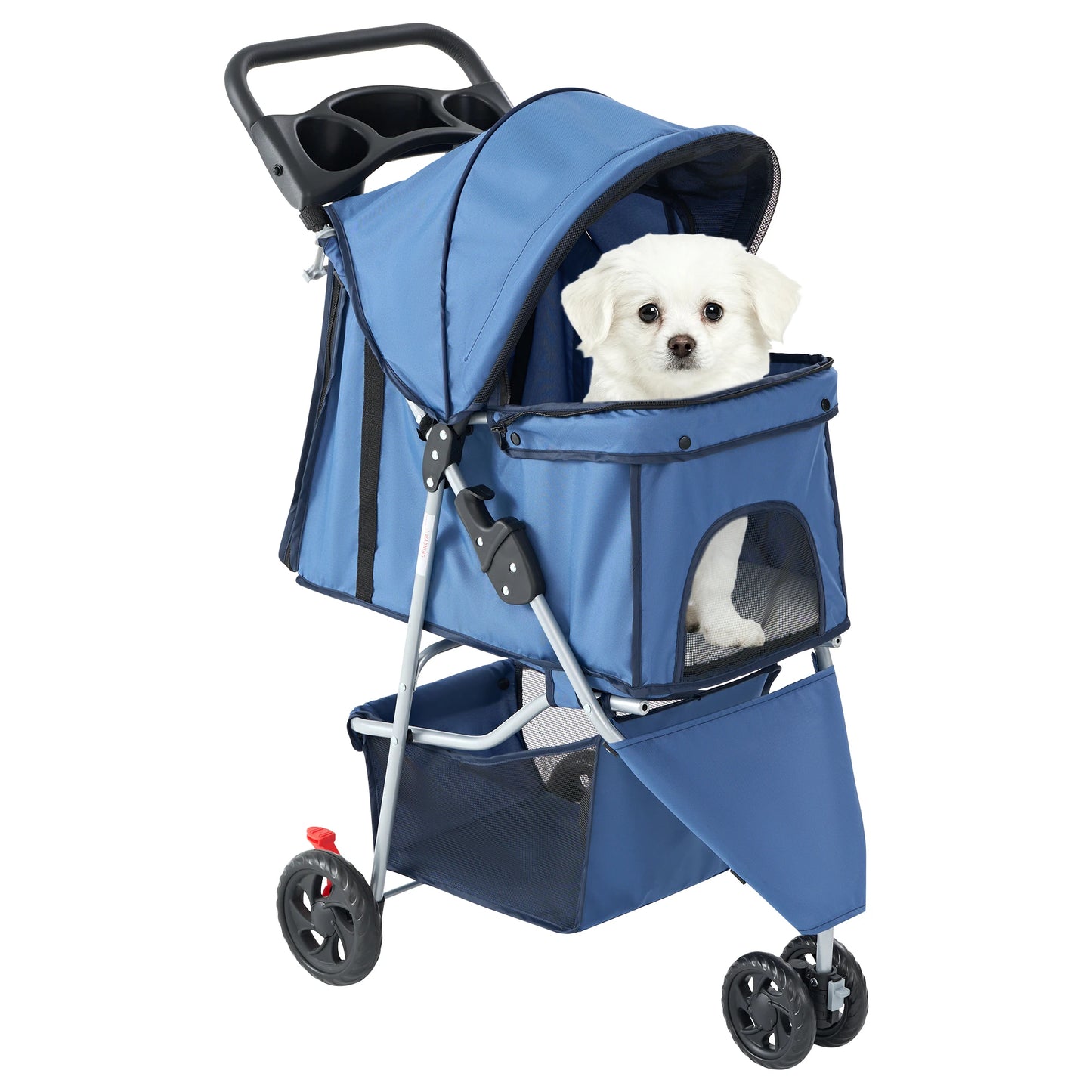 3-Wheel Foldable Pet Stroller For Small Dogs And Cats