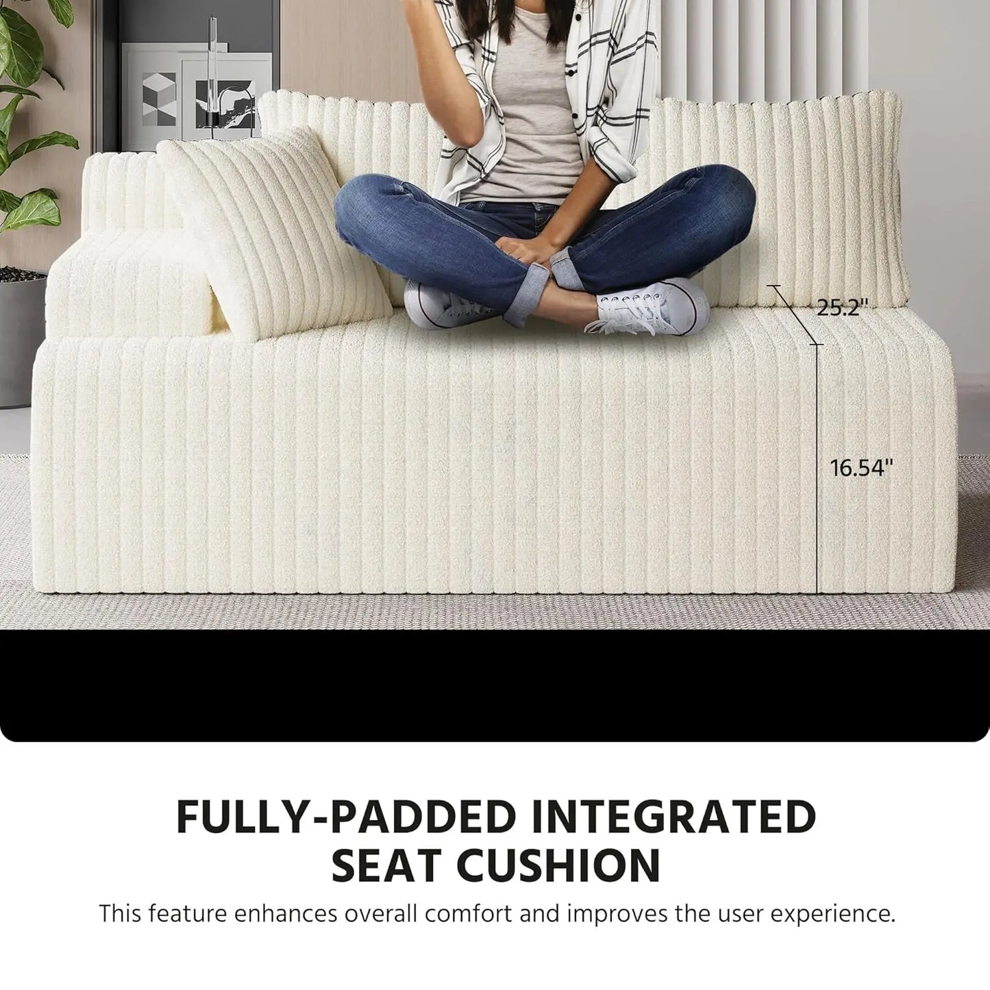 GUANGBAI Modular Sectional Sofa Couches L Shaped Cloud Style