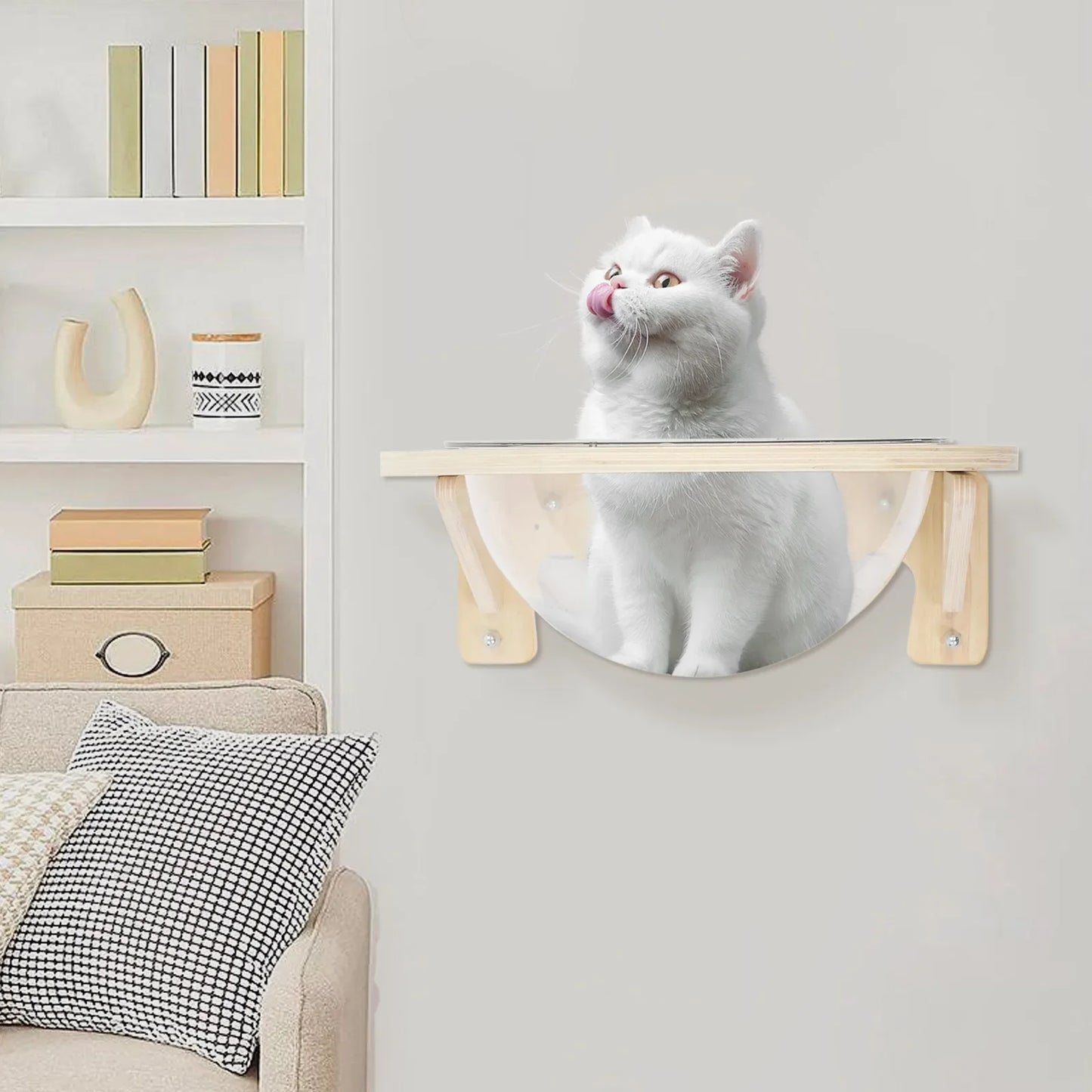 NONECN Clear Cat House Wall Mounted Perch for Cats