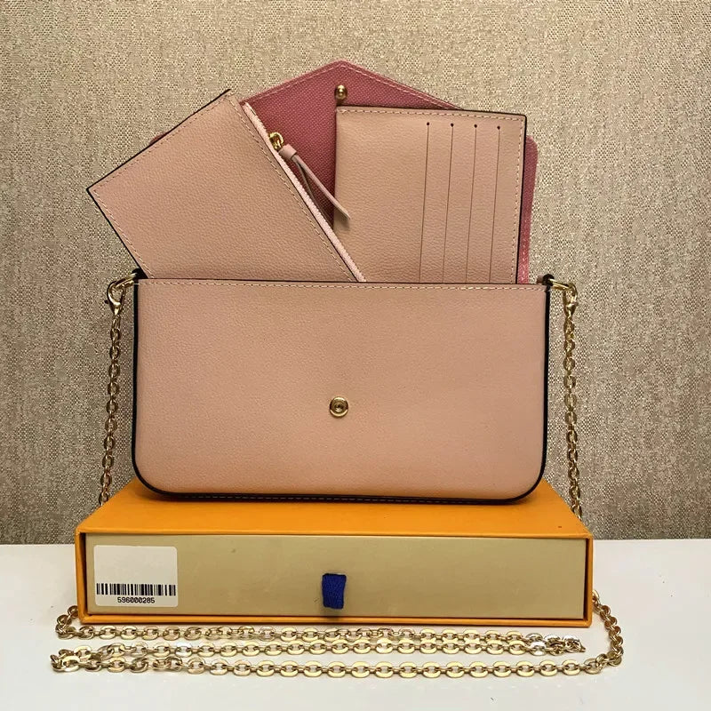 Original Quality 3pcs set Luxurys Designers Bags Purse Woman Fashion Monogrames Multi Pochette Felicie Chain Crossbody Shoulder