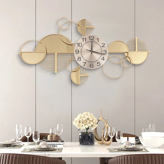 Modern Metal Wall Clock Battery Operated Silent Minimalist