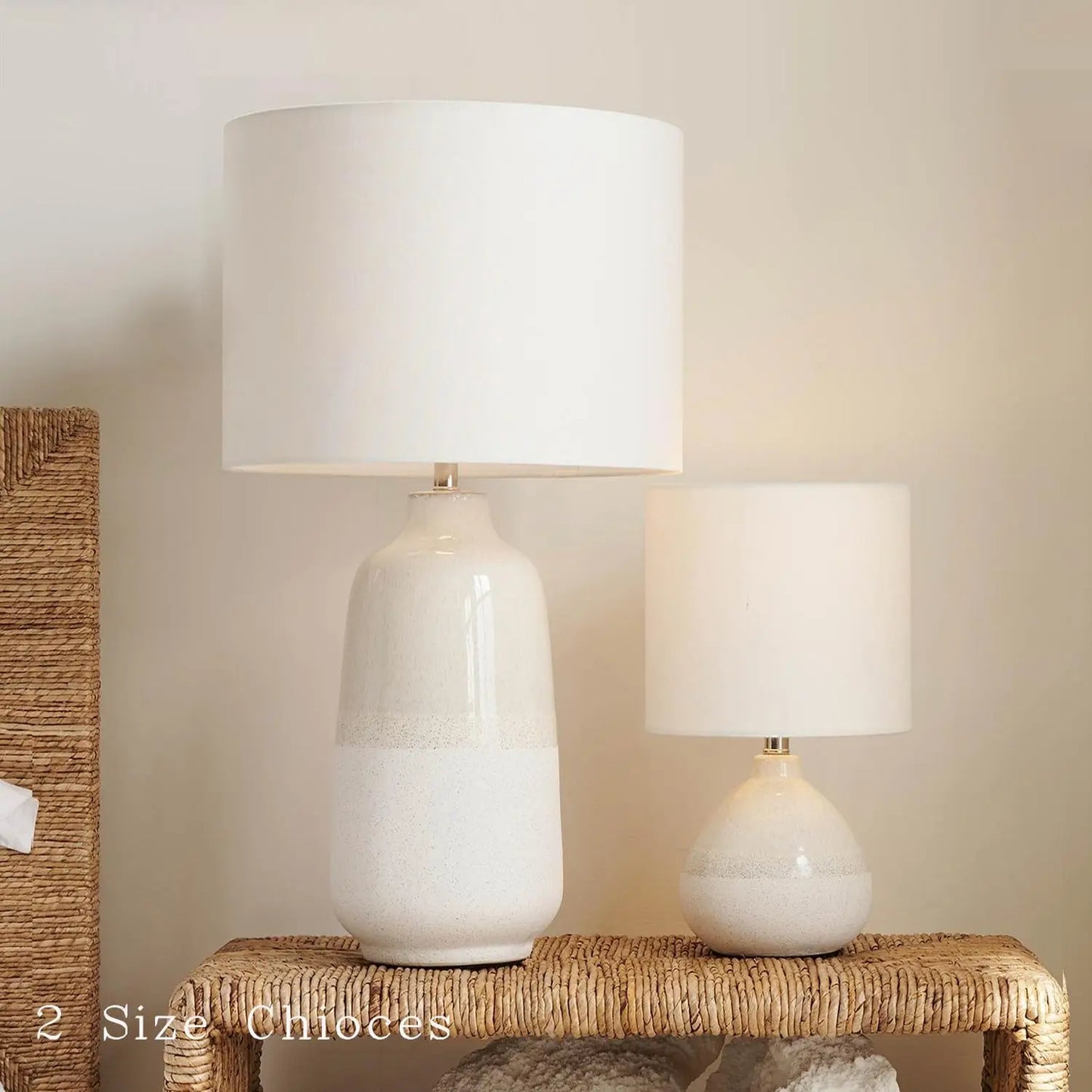 Ceramic Table Lamps Set for Bedroom and Living Room