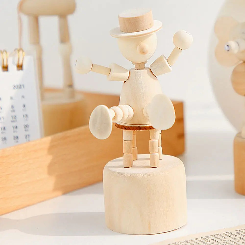 Wooden Animal Ornaments Mini Desktop Puppet Decorations For Home
