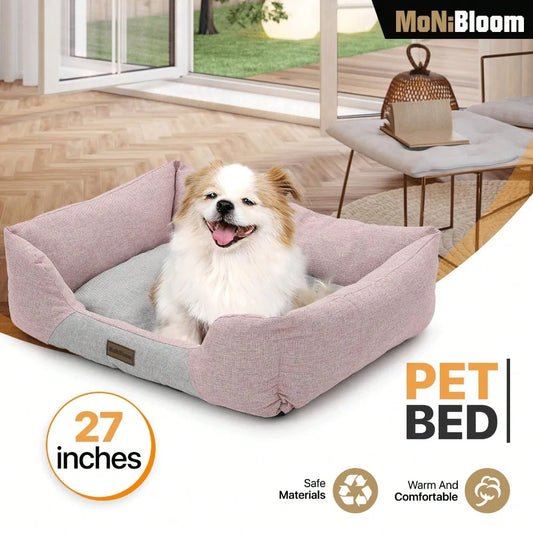 Cozy Machine-Washable Dog Bed for Medium and Small Dogs