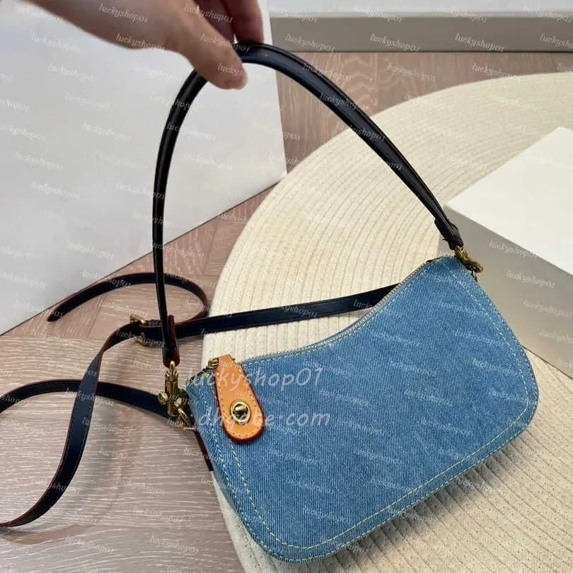 Luxury Otabby Denim Bags Designer Mini Rowan Pillow Bags Women TERI bag with cherry pendant LAUREL Crossbody Hobos Tote Purse De