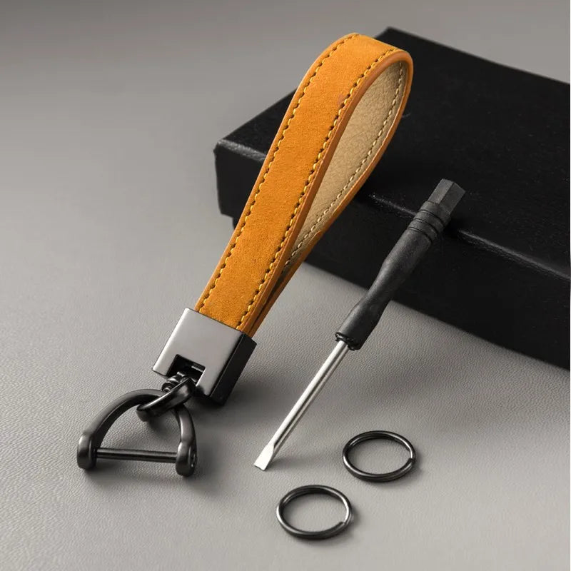 Genuine Leather Car Key Chain Buckle Key Ring Luxury Gift