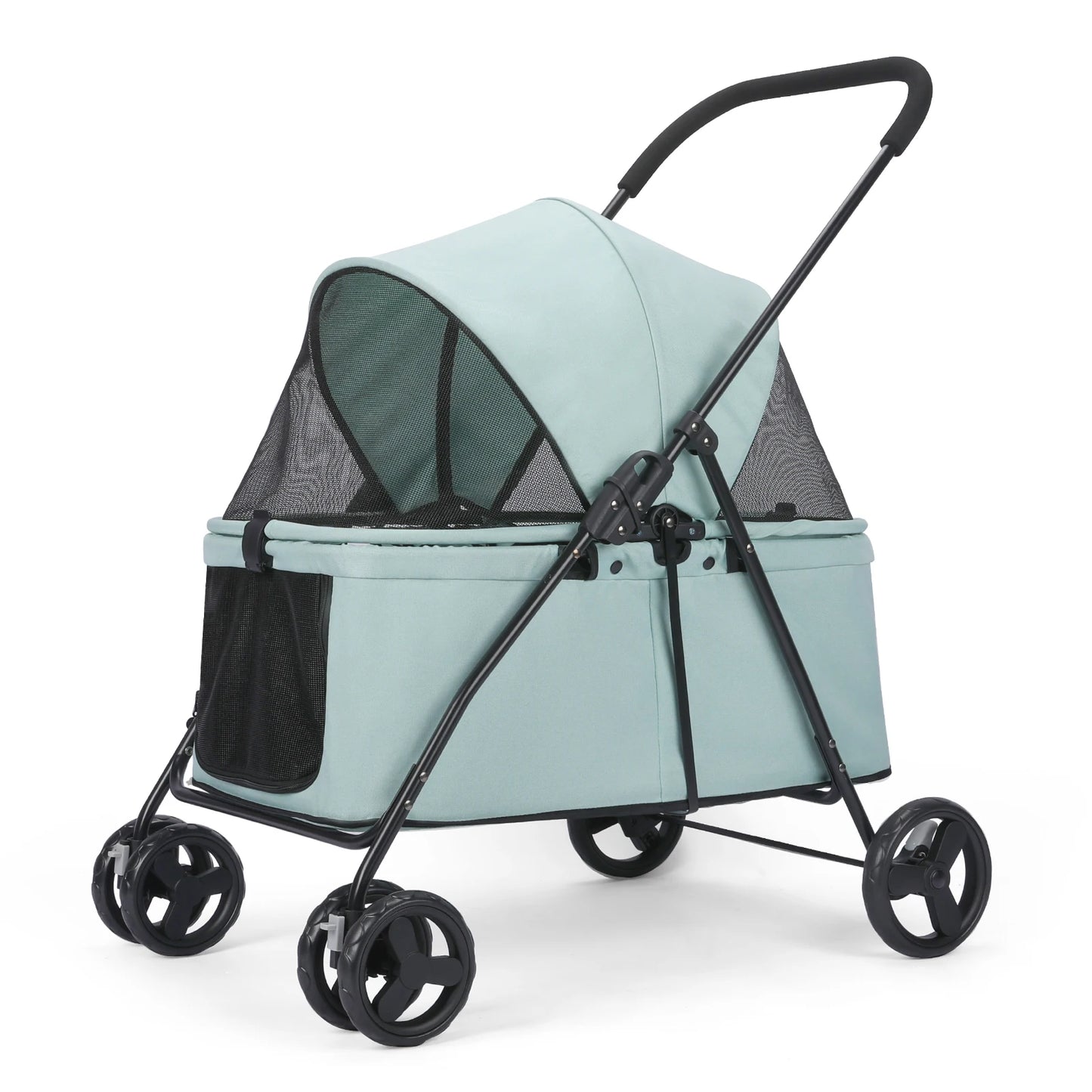 Wedyvko Pet Stroller for Dogs with Brakes Four Wheel Design