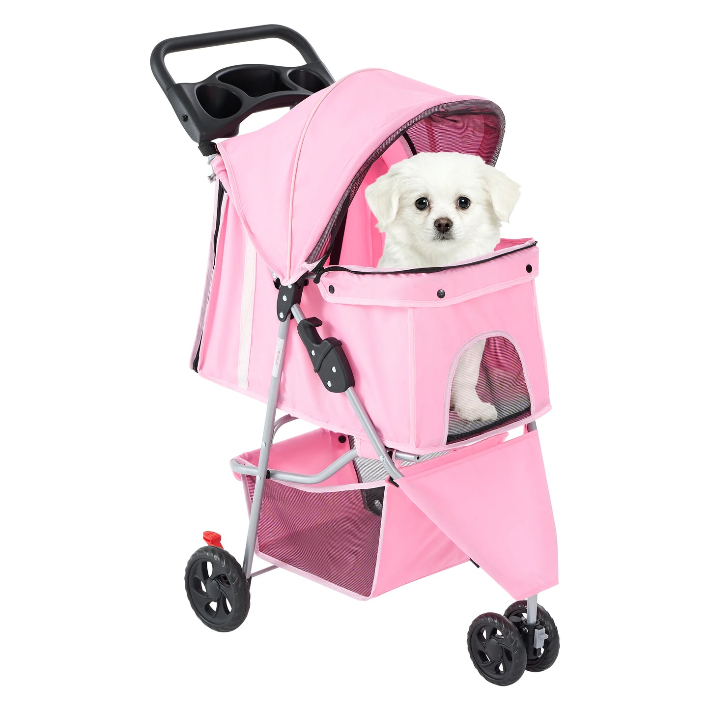 3-Wheel Foldable Pet Stroller For Small Dogs And Cats