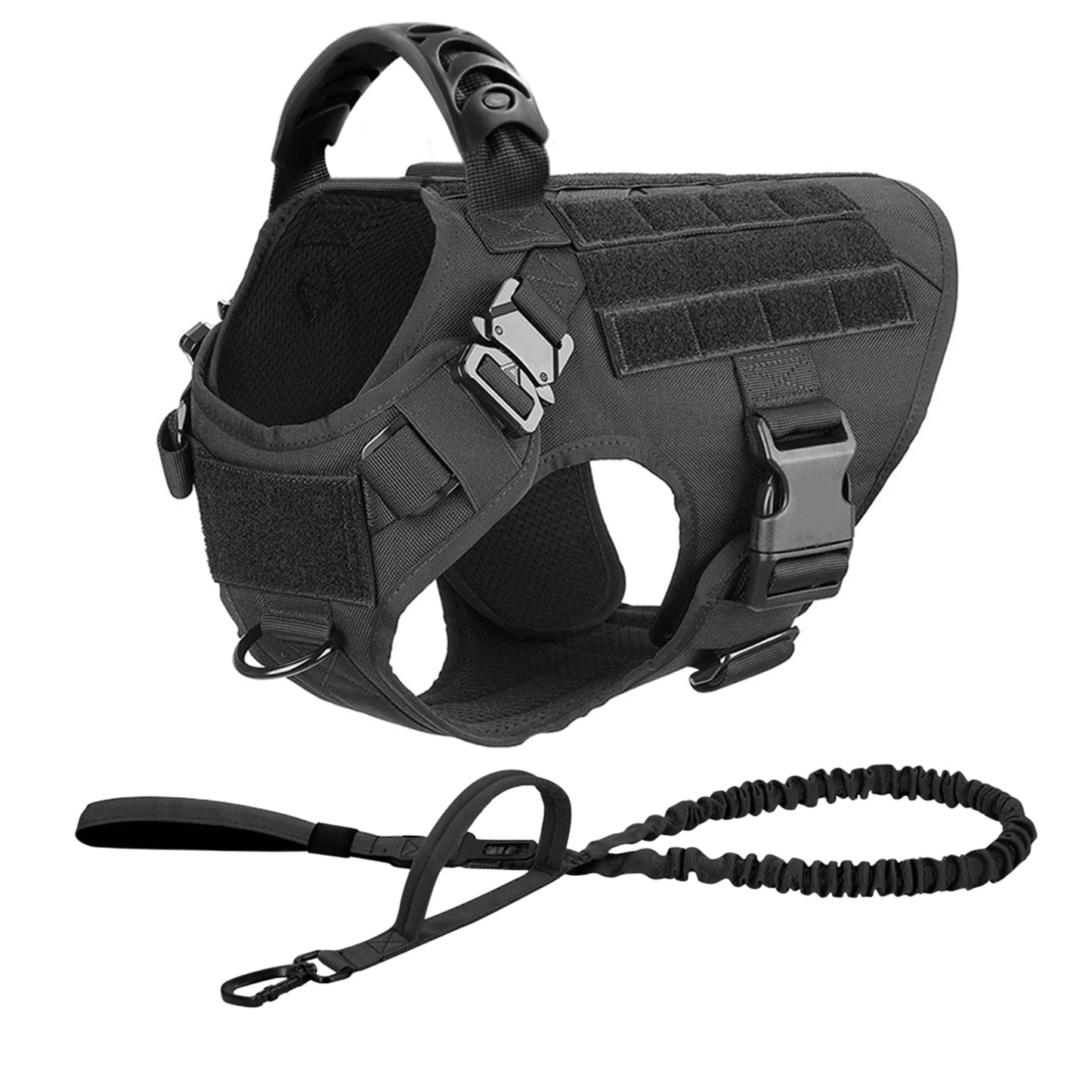 PETRAVELCN Tactical Dog Harness Leash Set No Pull Durable