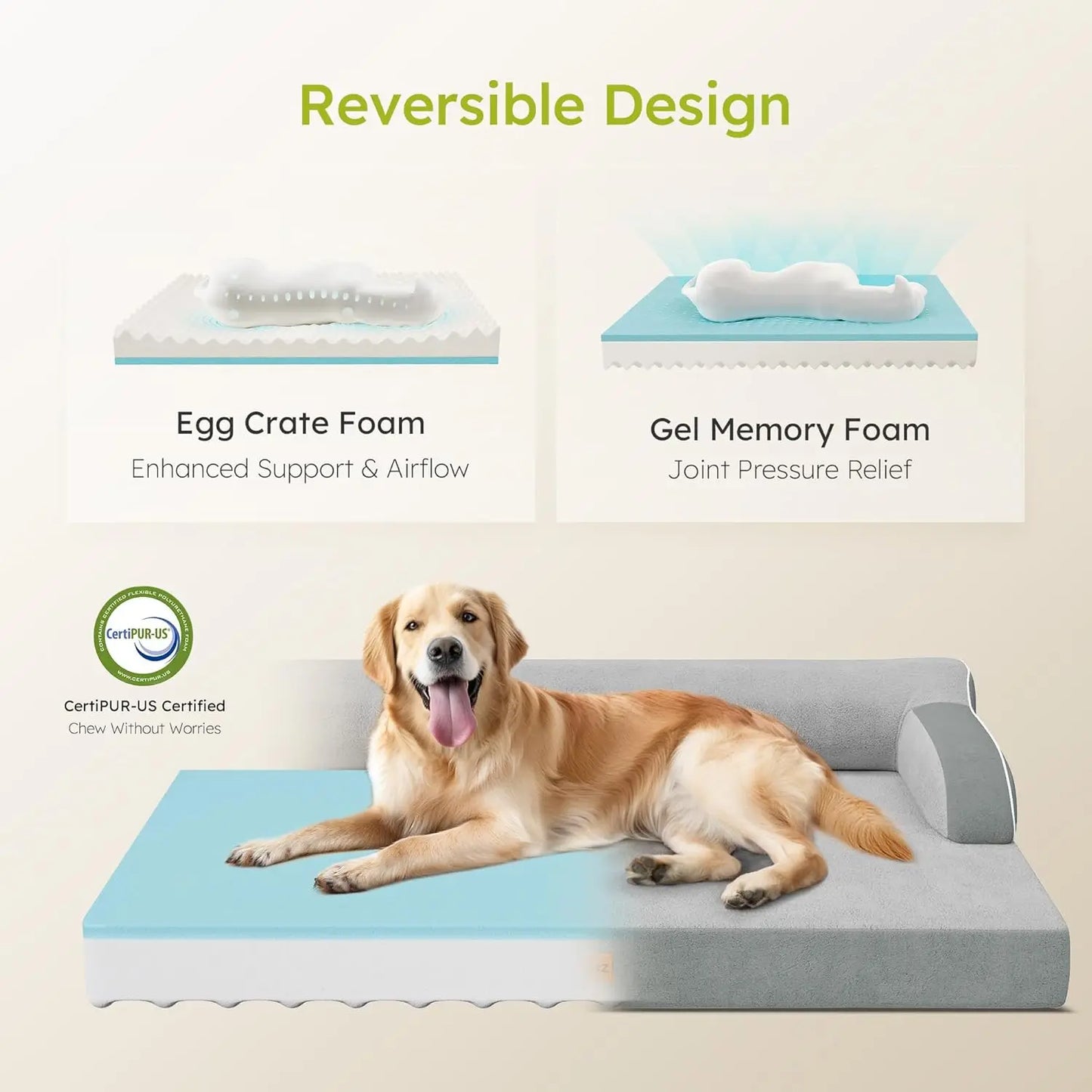 Orthopedic Dog Bed With Cooling Memory Foam And Waterproof Cover
