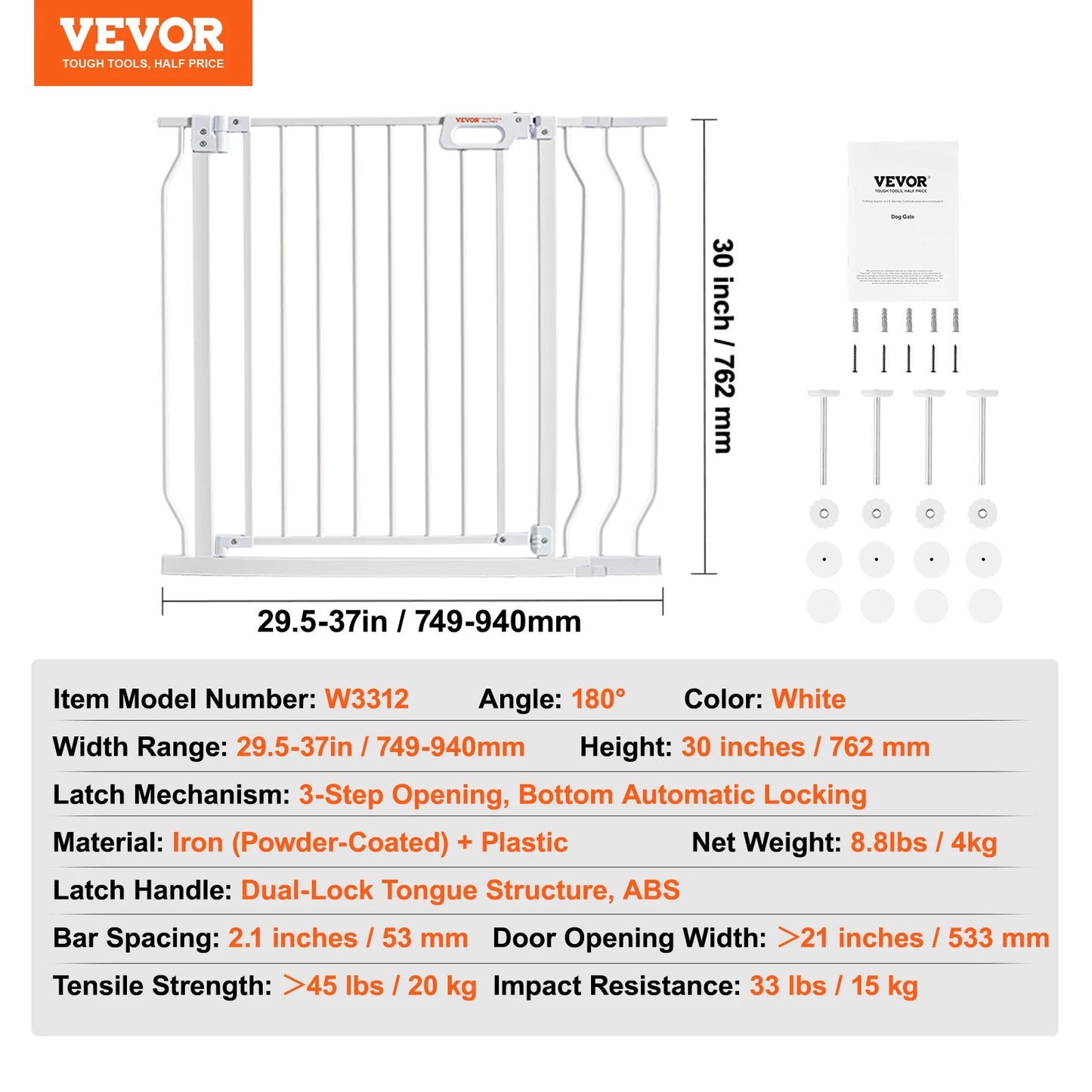 SucceBuy Baby Gate Pressure Mount Walk Through Security Doorways