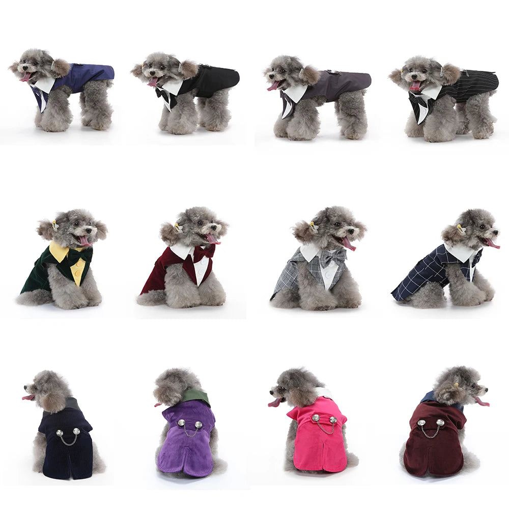 Dog Christmas Costume Wedding Tuxedo For Teddy Bulldog