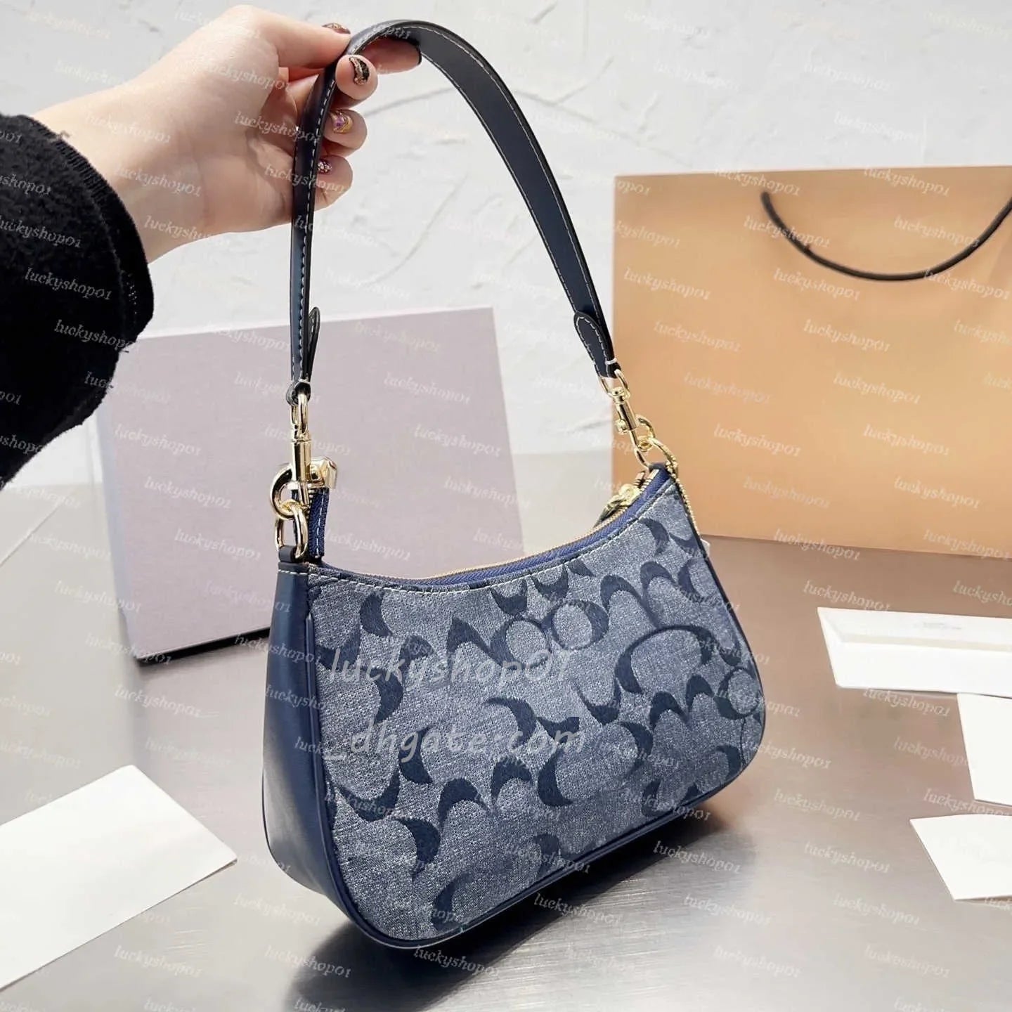 Luxury Otabby Denim Bags Designer Mini Rowan Pillow Bags Women TERI bag with cherry pendant LAUREL Crossbody Hobos Tote Purse De