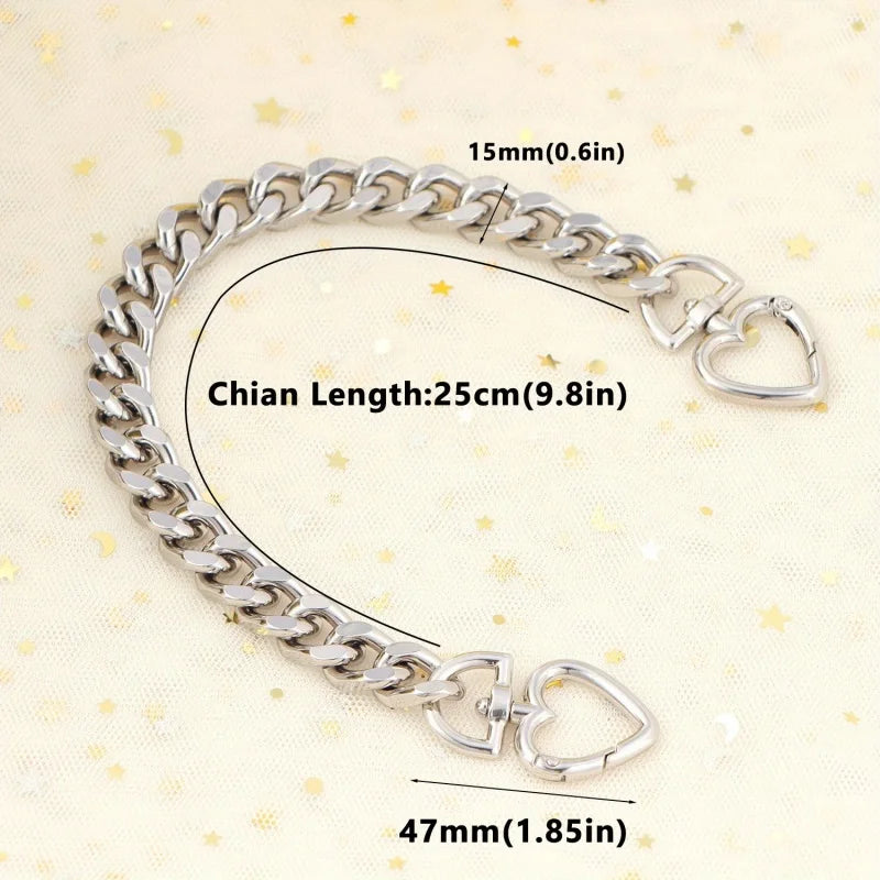 Heart Shape Metal Purse Chain Extender Crossbody Strap