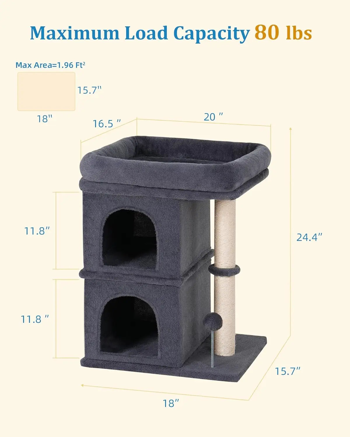 Cat Tree Tower With Window Perch And Scratching Posts