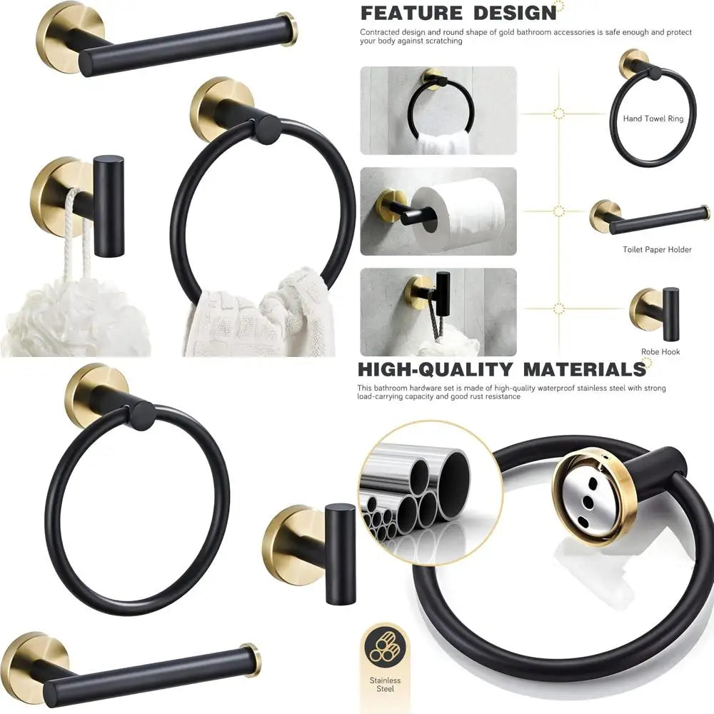 Stainless Steel Wall Mounted 3-Piece Towel Bar Set