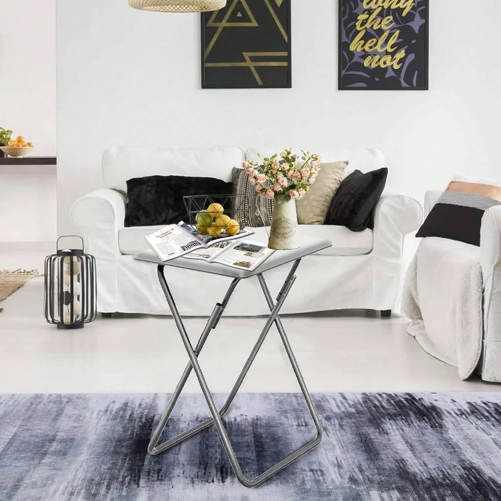 Portable Folding TV Tray Table With Sturdy MDF For Meals