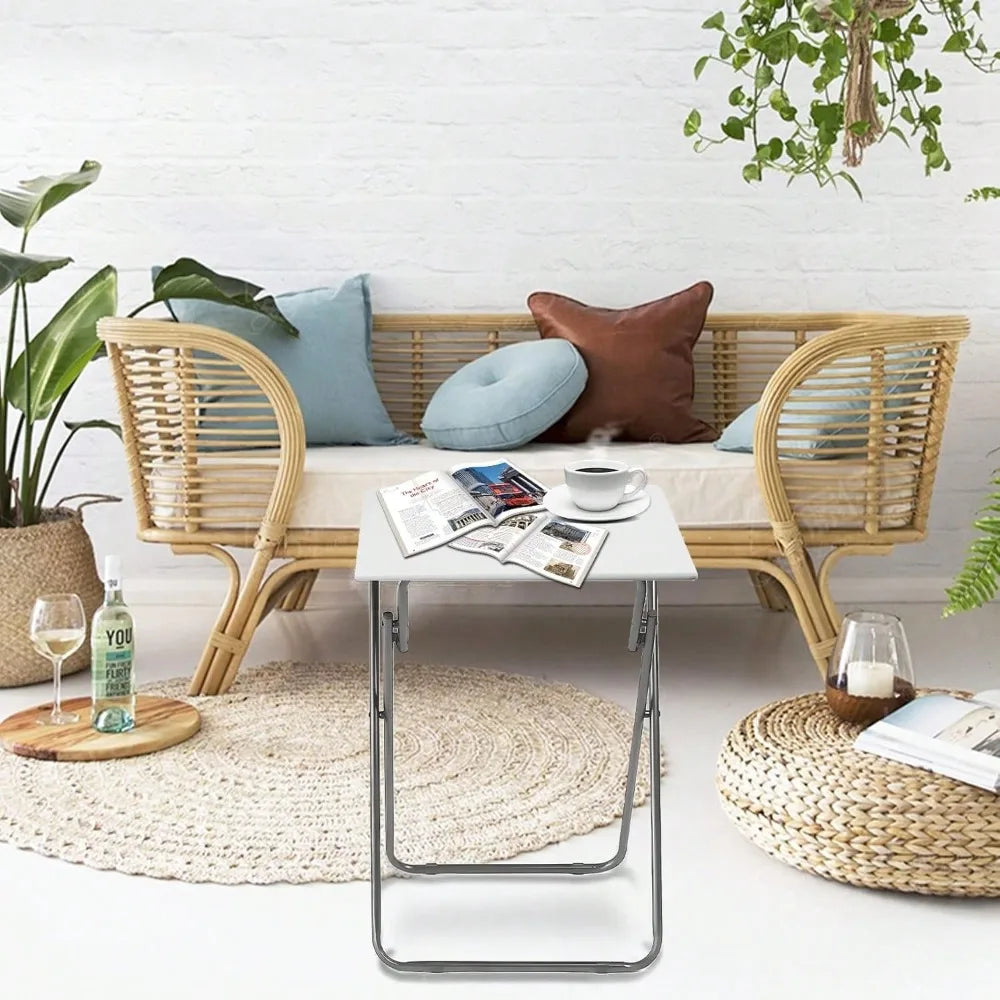 Portable Folding TV Tray Table With Sturdy MDF For Meals