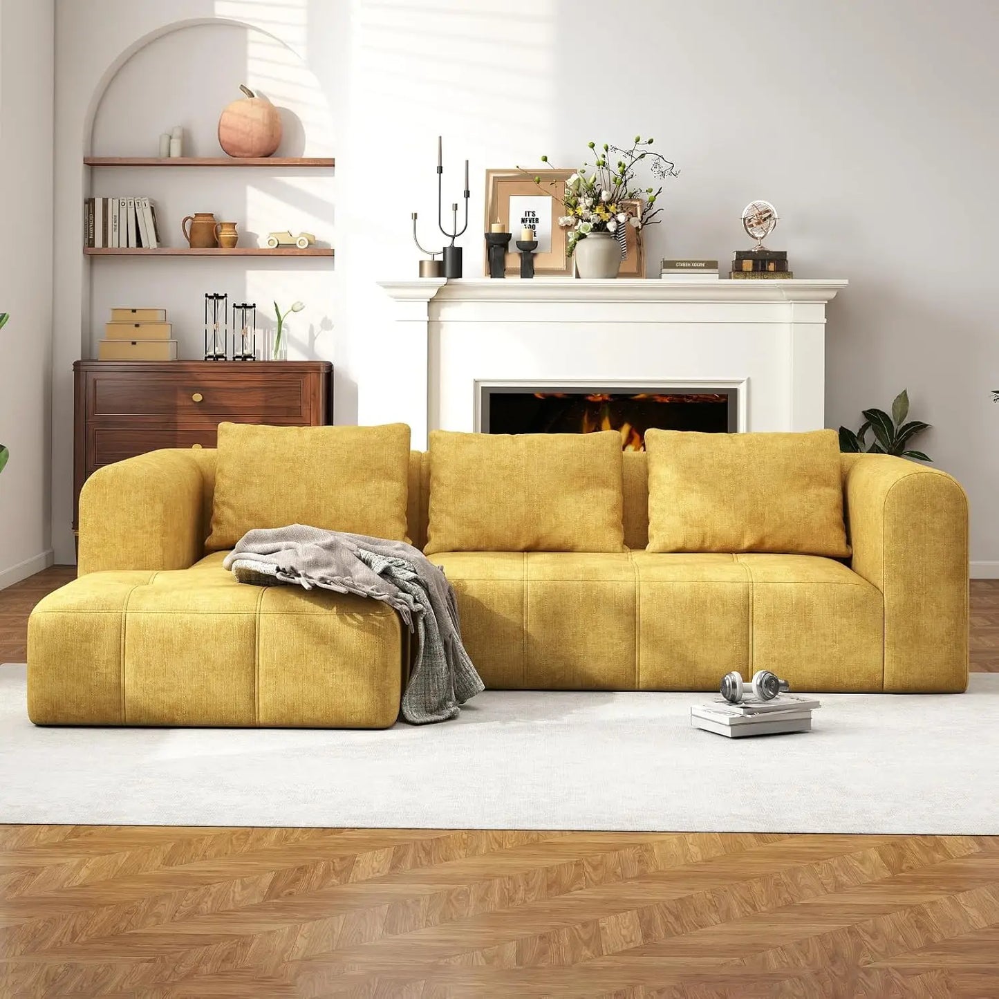 Modular L Shaped Sectional Couch With Deep Seat Comfort