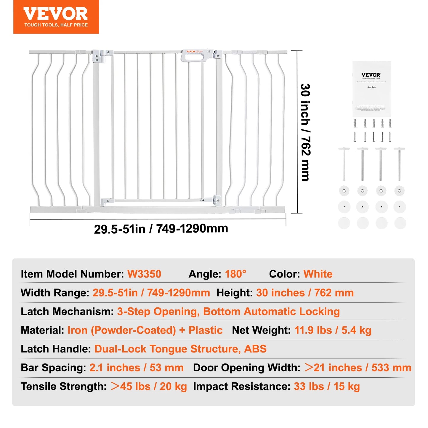 SucceBuy Baby Gate Pressure Mount Walk Through Security Doorways