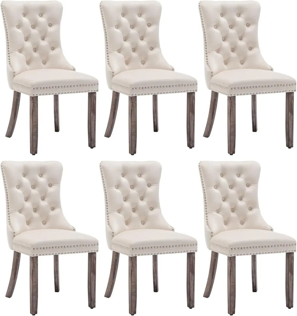 Velvet Dining Chairs Ensemble Of Six With Nailhead Trim