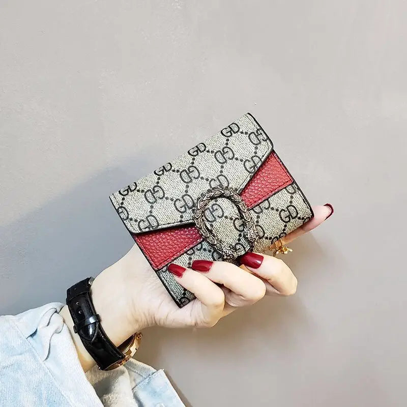 NONECN Women's Short Wallet Three-Fold Card Holder