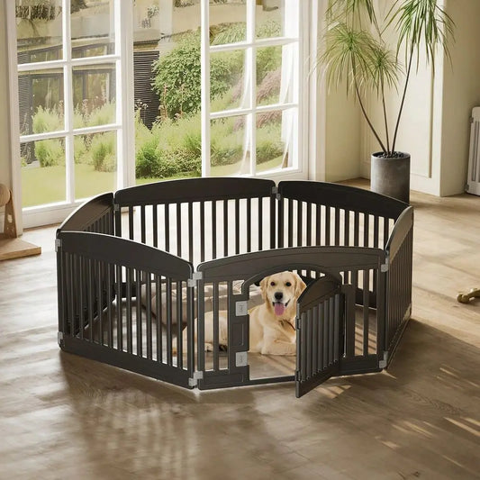 Plastic Dog Playpen 6 Panel 24IN Expandable Durable Pet Fence For Medium Dogs Indoor Outdoor Folding Portable Puppy Playpen
