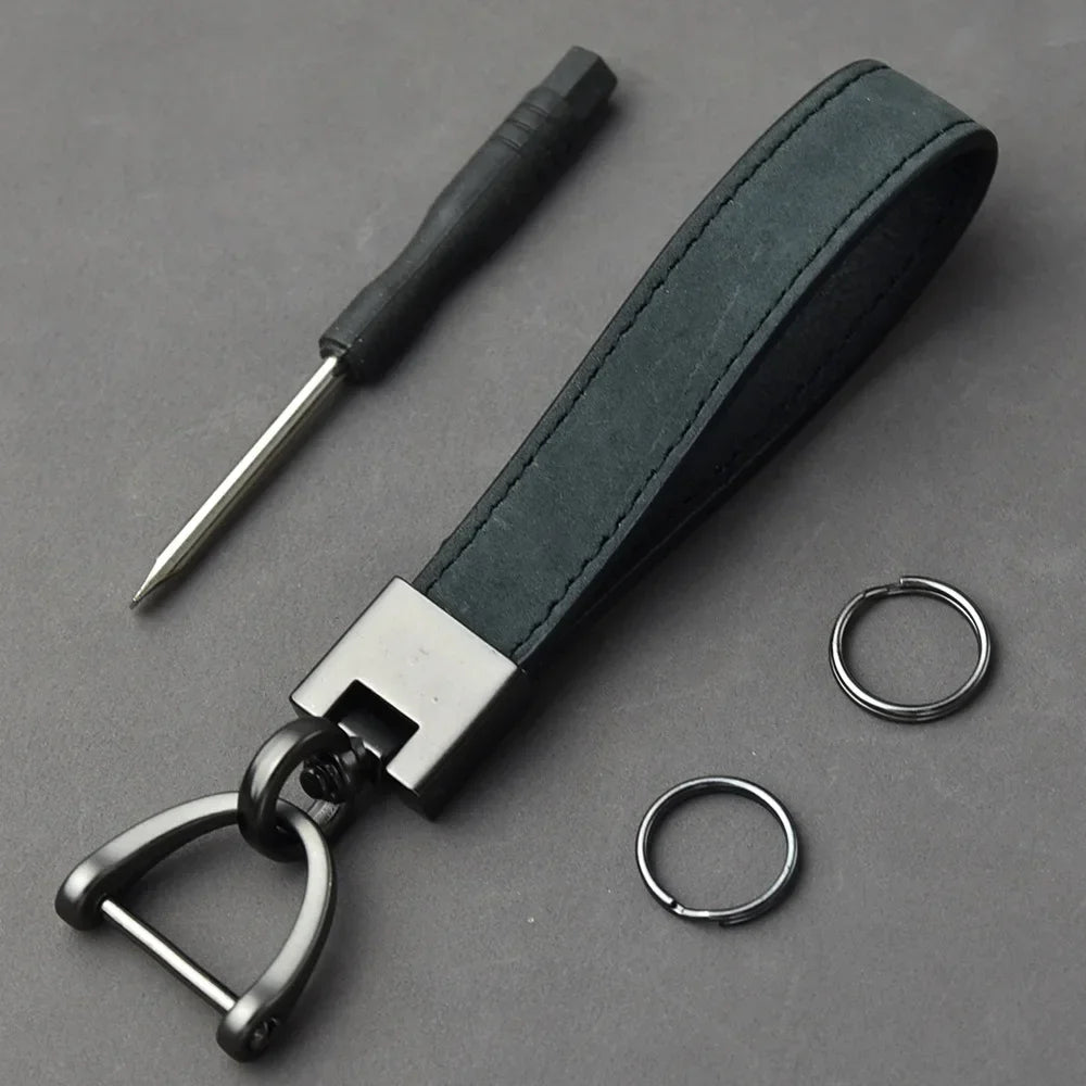 Genuine Leather Car Key Chain Buckle Key Ring Luxury Gift
