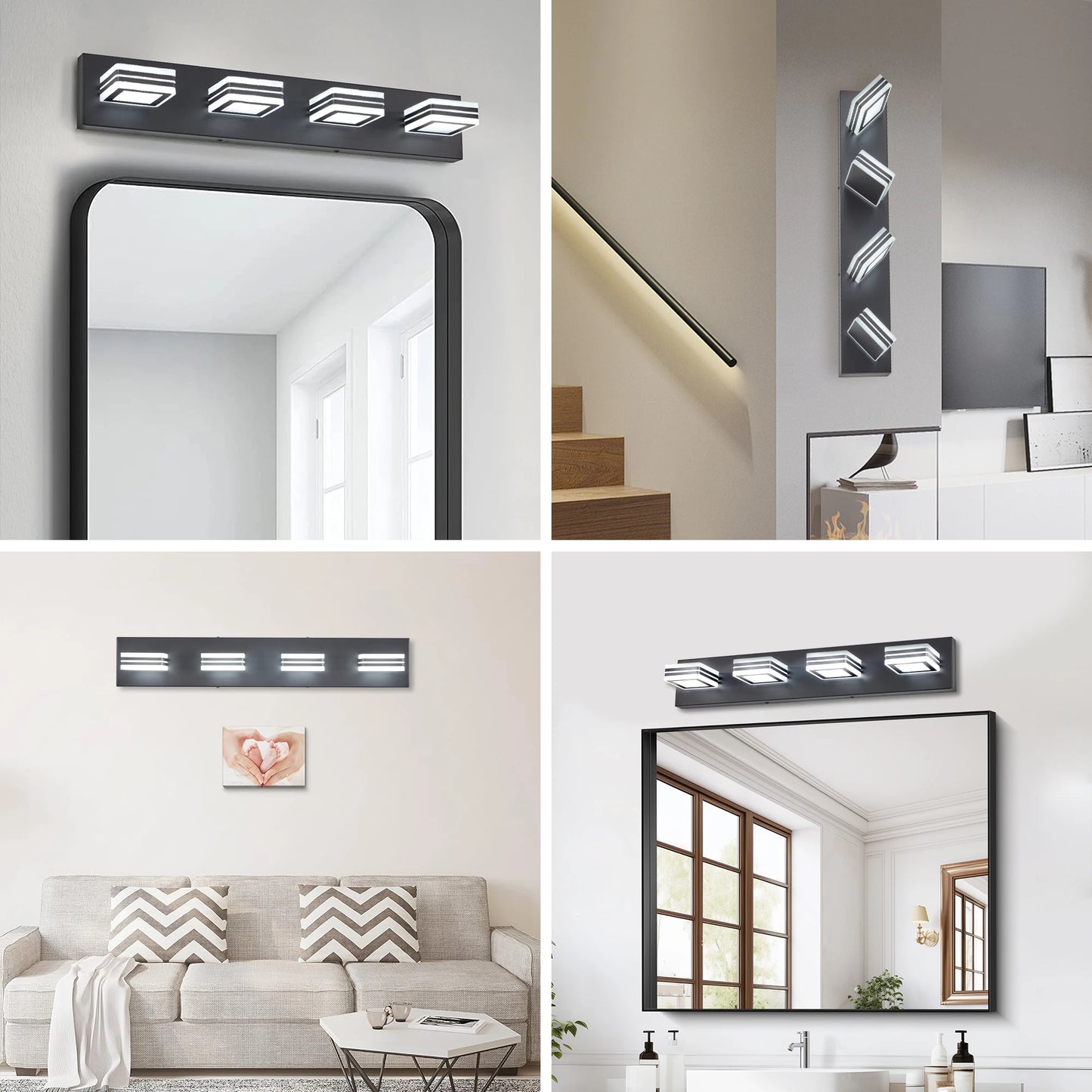 ARLGSITE Modern 4 Light LED Vanity Light Fixture For Bathroom