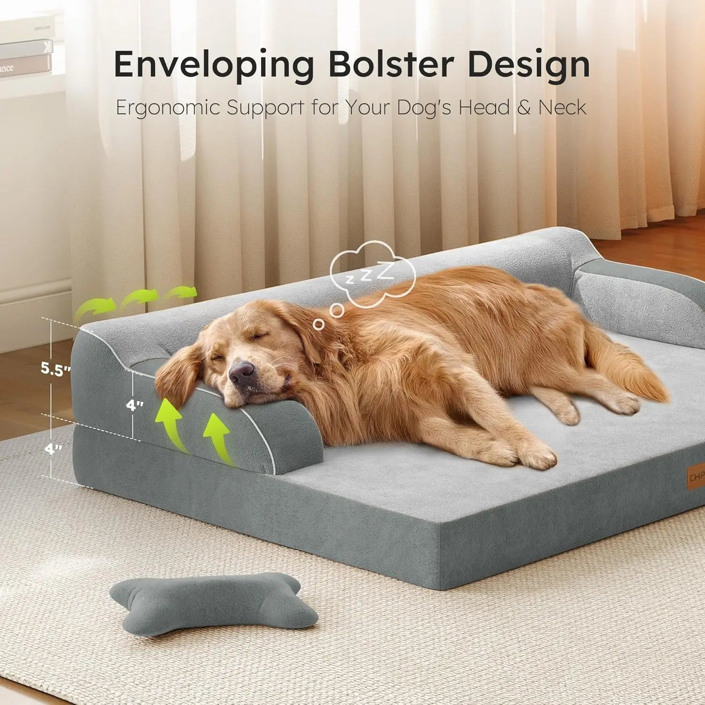 Orthopedic Dog Bed With Cooling Memory Foam And Waterproof Cover