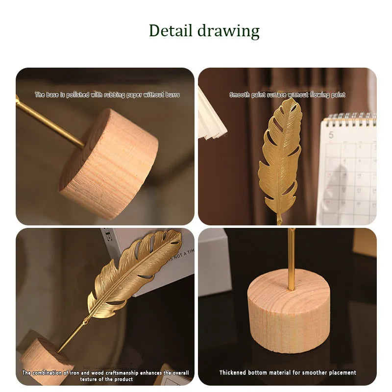 Metal Ginkgo Leaf Figurine For Desktop Decor And Photo Props