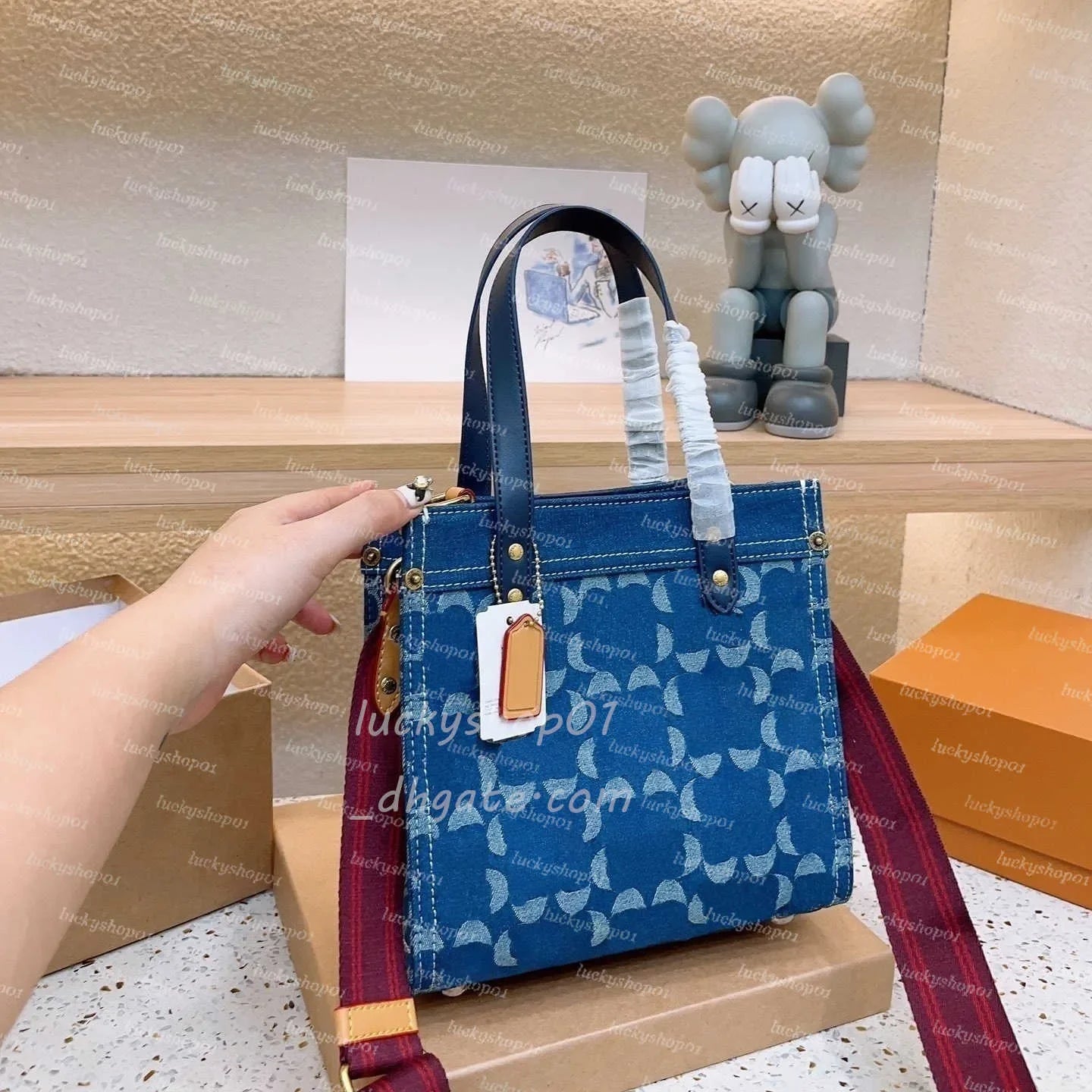 Luxury Otabby Denim Bags Designer Mini Rowan Pillow Bags Women TERI bag with cherry pendant LAUREL Crossbody Hobos Tote Purse De