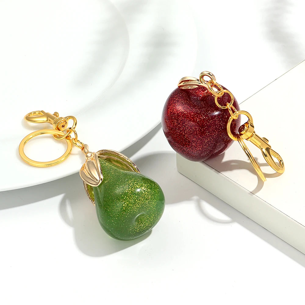 Crystal Pear Bag Charm Pendant Keychain For Women Handbags