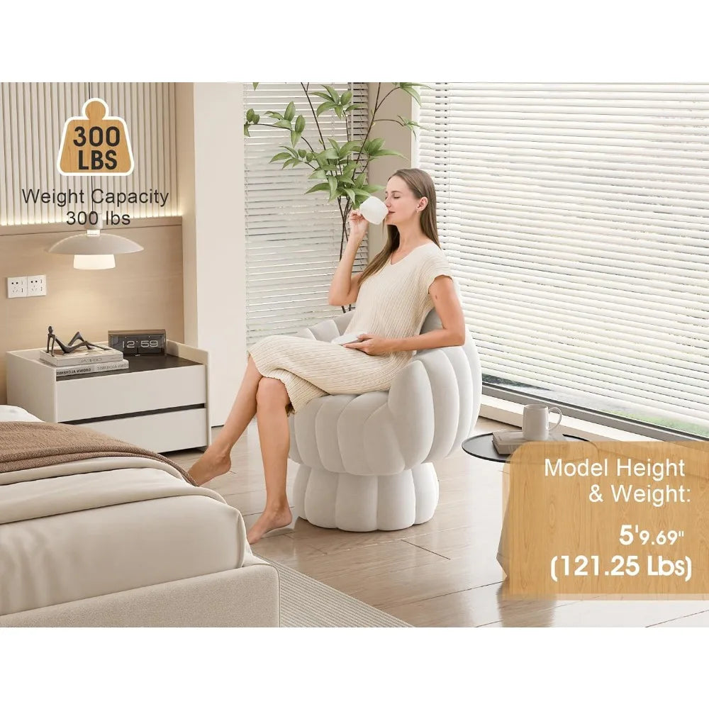 Mid Century Modern 360 Degree Swivel Velvet Accent Chair Set
