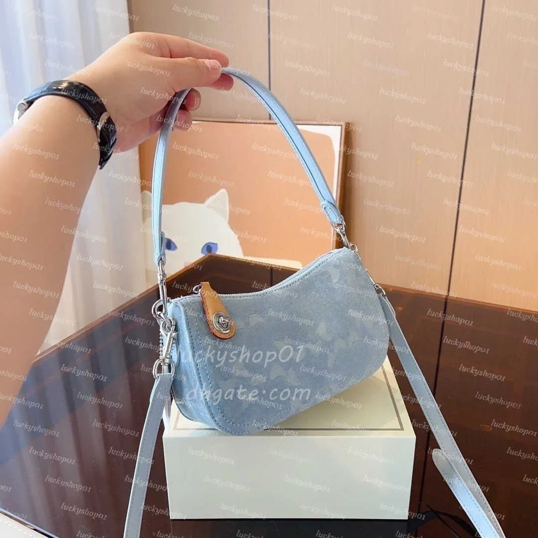 Luxury Otabby Denim Bags Designer Mini Rowan Pillow Bags Women TERI bag with cherry pendant LAUREL Crossbody Hobos Tote Purse De