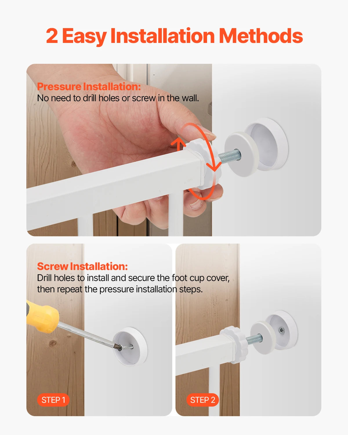SucceBuy Baby Gate Pressure Mount Walk Through Security Doorways