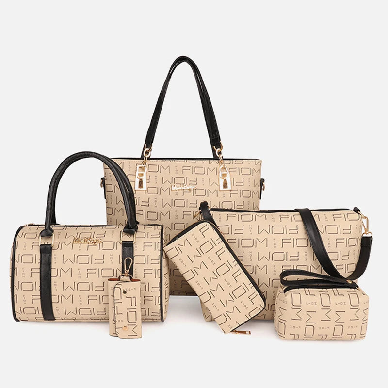 Pahajim 6-Piece Womens Handbag Set Purse Satchel Bags