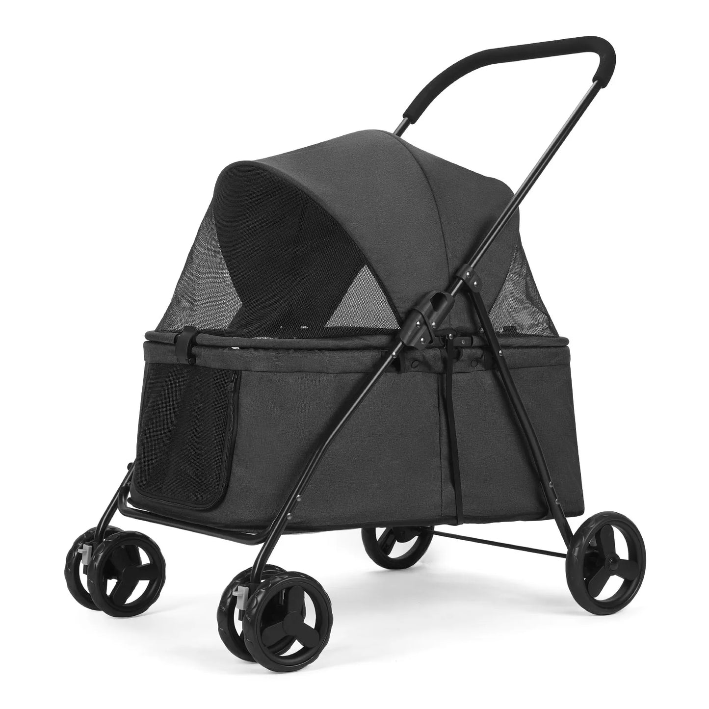 Wedyvko Pet Stroller for Dogs with Brakes Four Wheel Design